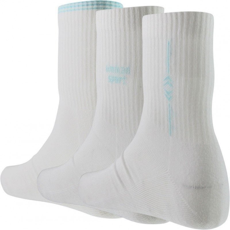 TWINDAY Lot de 3 paires de Chaussettes Femme SPORTIVE Blanc Bleu