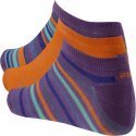 FILA Lot de 3 paires de Socquettes Femme Coton RAYURES COLOREES Violet Orange