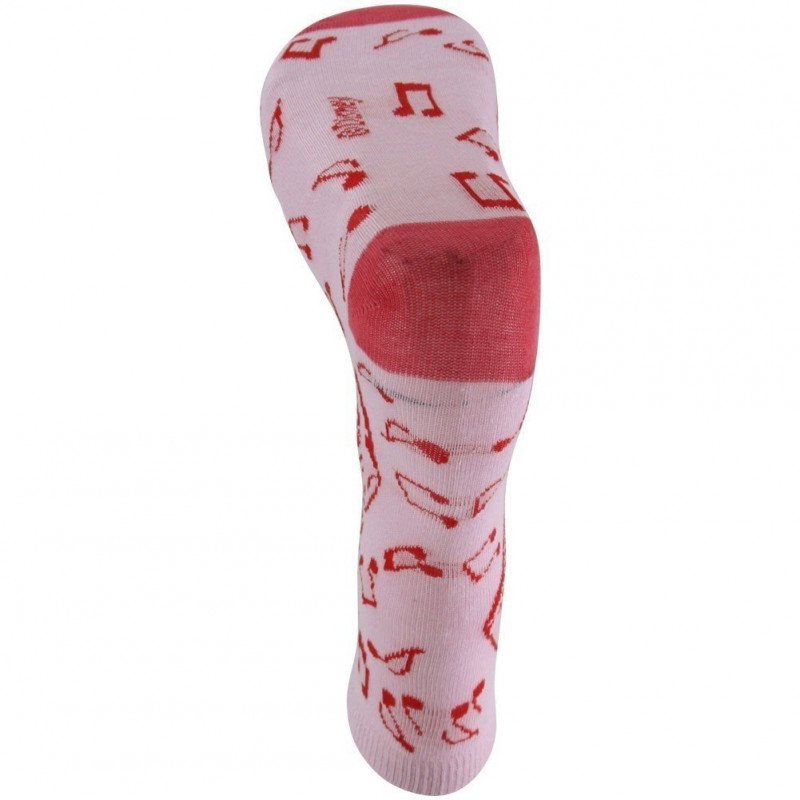 DISNEY Chaussettes Fille Coton VIOLETTA NOTES DE MUSIQUE Rose Rouge