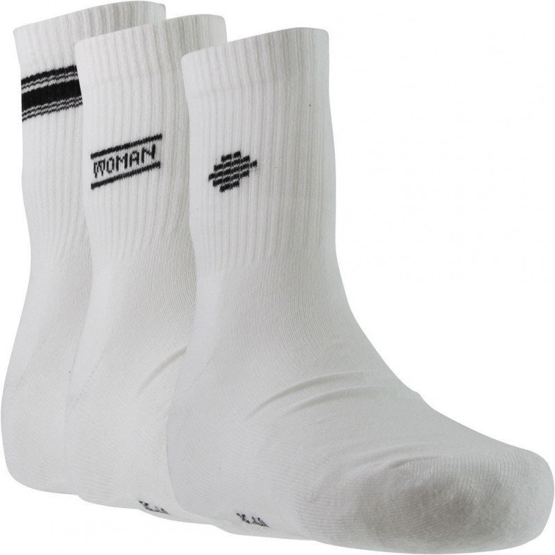 LOT DE 3 Chaussettes Chaussettes Femme SPORTIVE Blanc et Noir