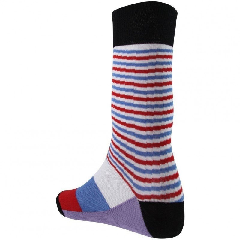 CRAZYSOCKS Chaussettes Homme Coton WAV Bleu Rouge Blanc