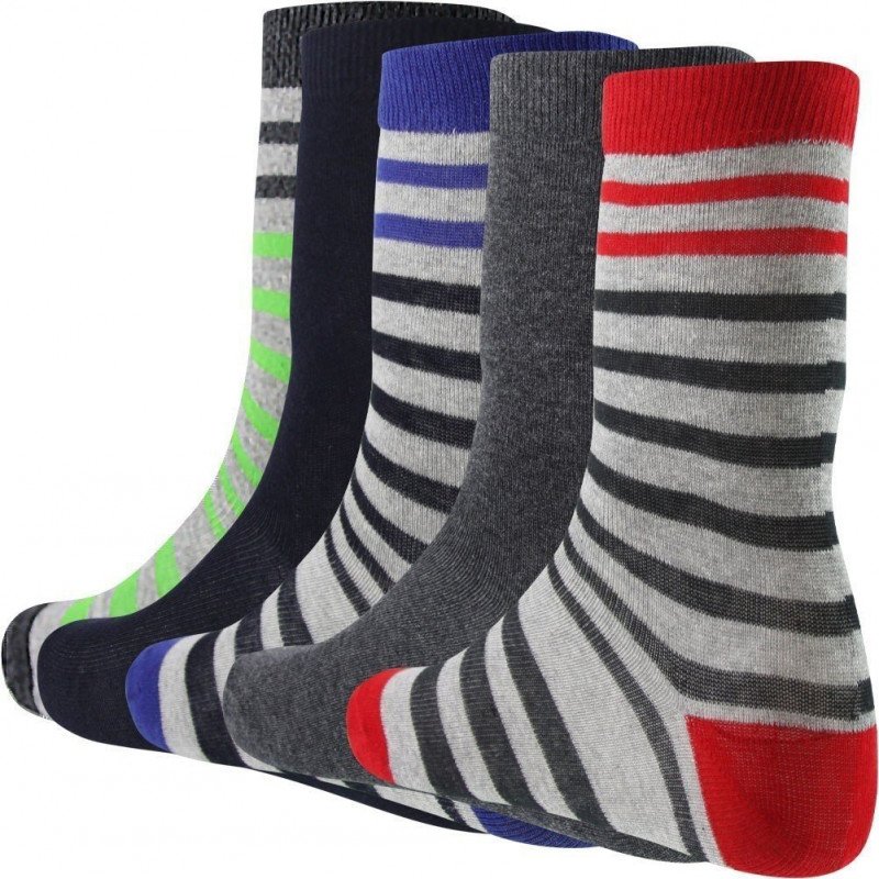 TWINDAY Lot de 5 paires de Chaussettes Garçon Coton RAYURES FASHION Multicolore