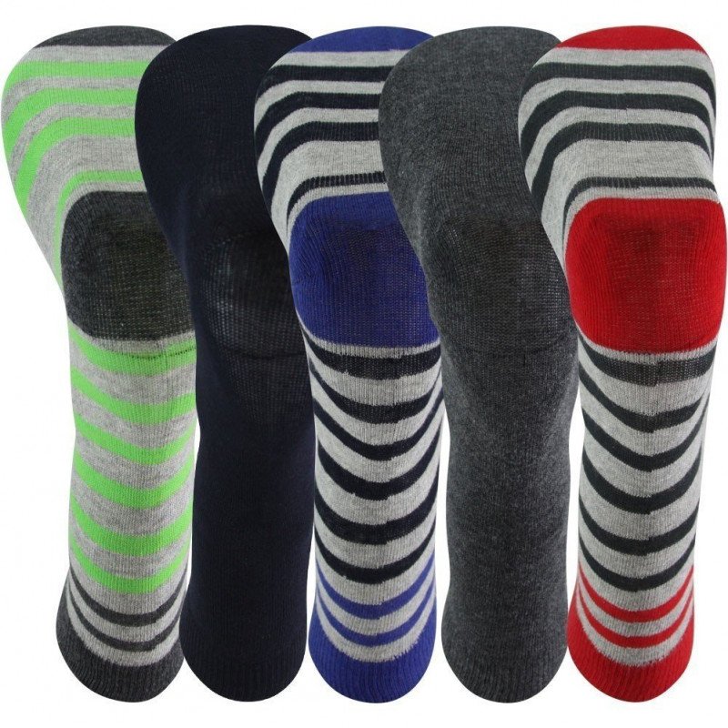 TWINDAY Lot de 5 paires de Chaussettes Garçon Coton RAYURES FASHION Multicolore