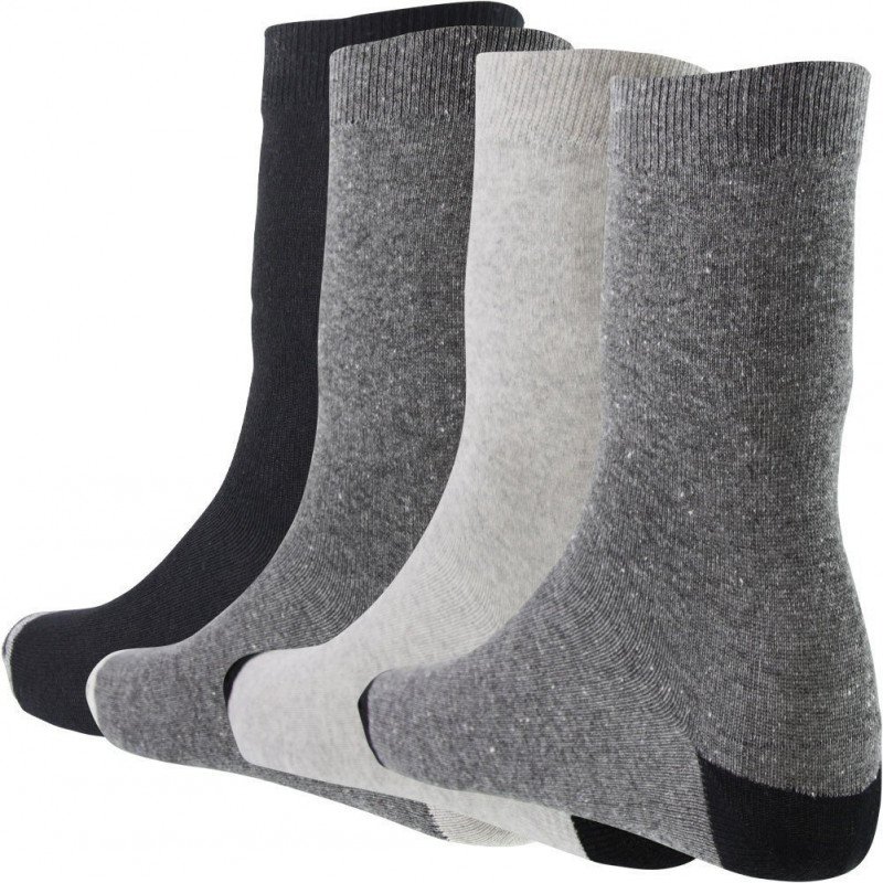 TWINDAY Lot de 4 paires de Chaussettes Garçon Coton LES NOUVELLES BICOLORES Noir Gris