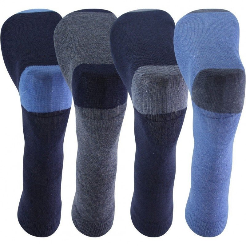 TWINDAY Lot de 4 paires de Chaussettes Garçon Coton LES NOUVELLES BICOLORES Marine Gris