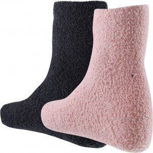 TWINDAY 2 paires Chaussettes Fille Micro LESABS Noir Rose Poud