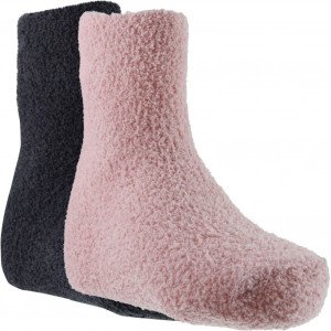 TWINDAY Lot de 2 paires de Chaussettes Fille Microfibre LESABS Noir Rose Poudré