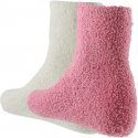 TWINDAY 2 paires Chaussettes Fille Microfibre LESABS Blanc Rose