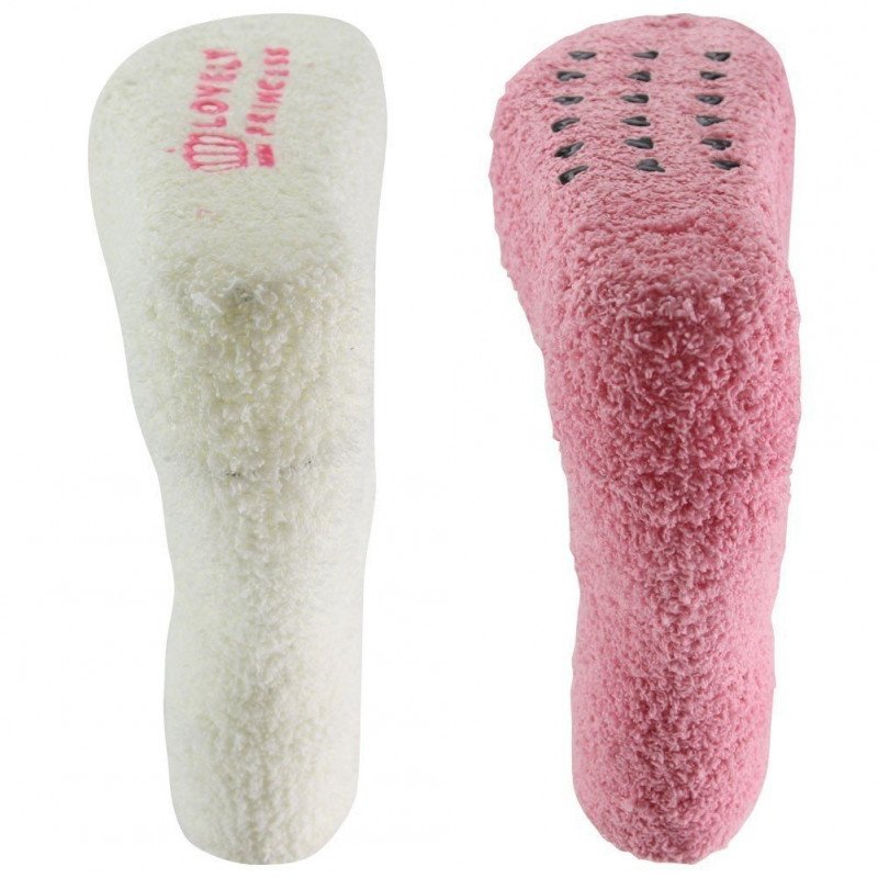 TWINDAY 2 paires Chaussettes Fille Microfibre LESABS Blanc Rose