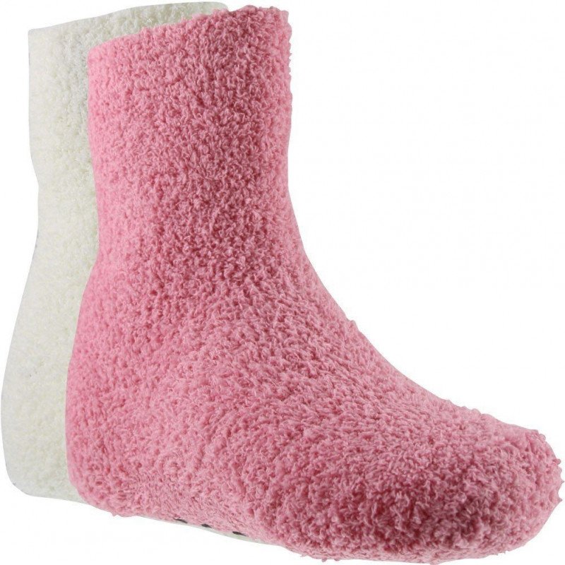 TWINDAY 2 paires Chaussettes Fille Microfibre LESABS Blanc Rose