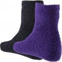 TWINDAY Lot de 2 paires de Chaussettes Fille Microfibre LESABS Noir Violet