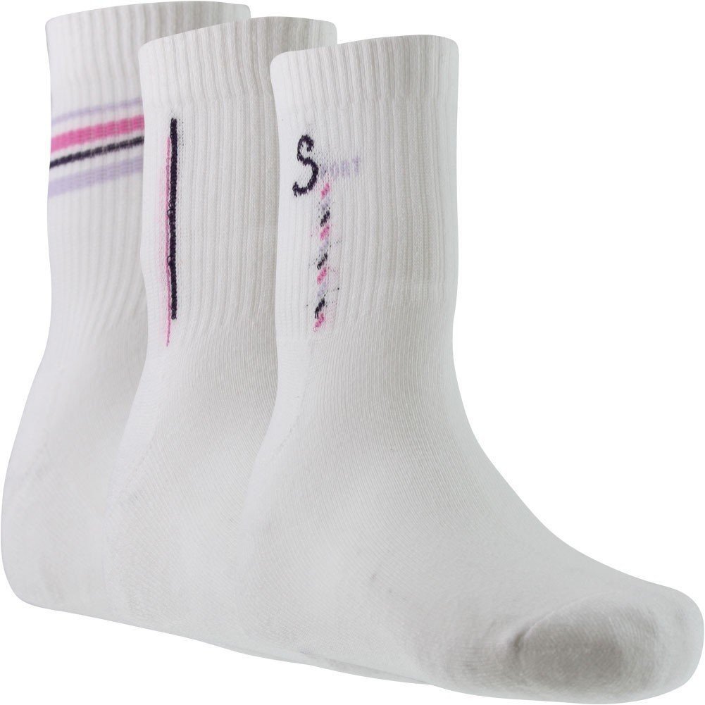 TWINDAY 3 paires de Chaussettes Femme RAYURES SPORT Blanc Rose