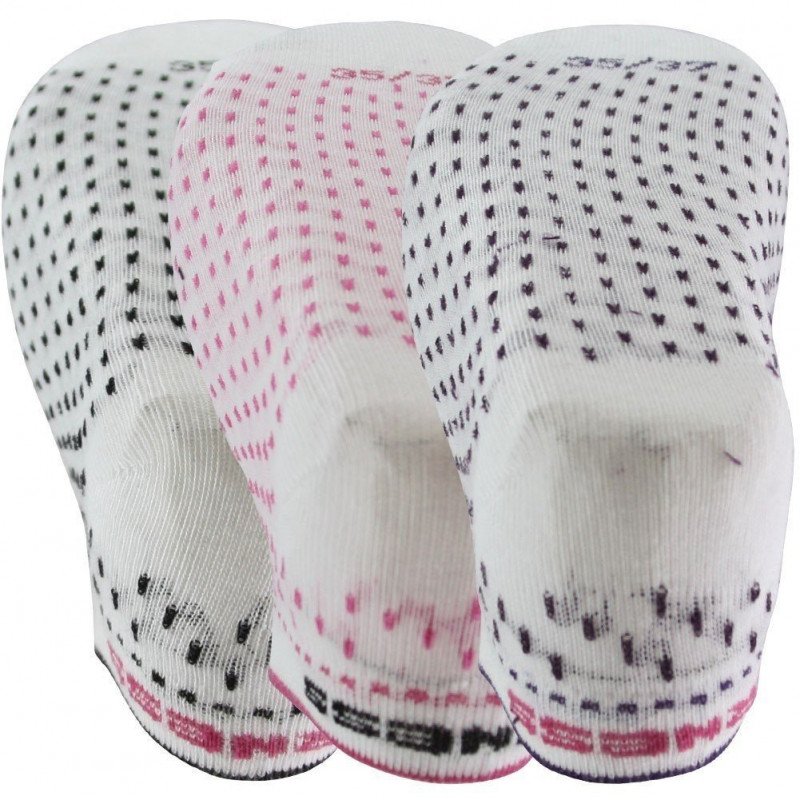 AIRNESS Lot de 3 paires de Socquettes Fille Coton BORD PANTHERE Blanc