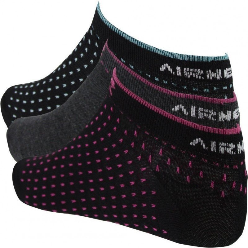 AIRNESS Lot de 3 paires de Socquettes Fille Coton BORD PANTHERE Noir