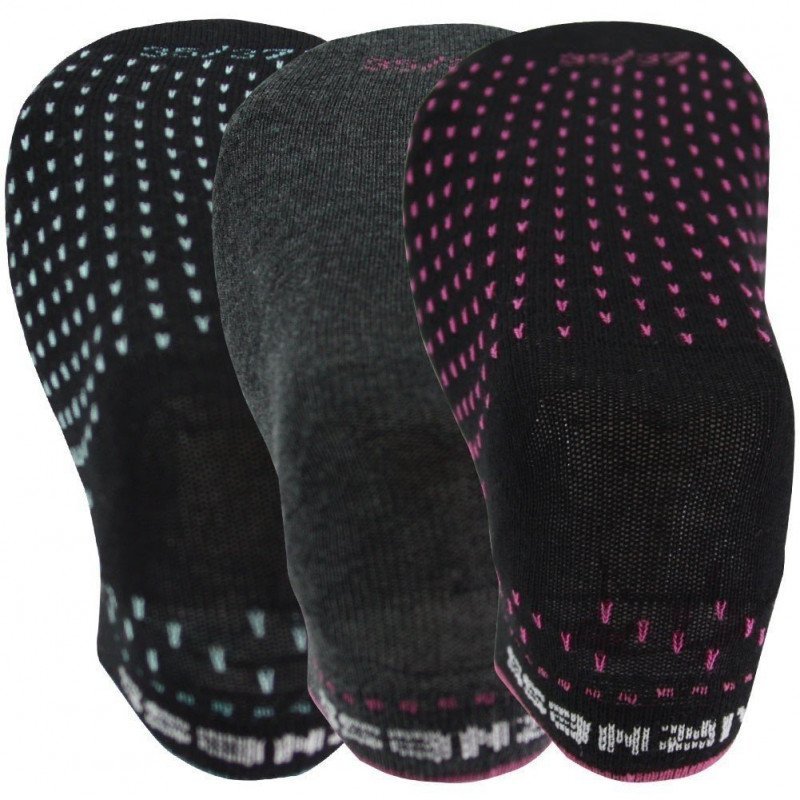 AIRNESS Lot de 3 paires de Socquettes Fille Coton BORD PANTHERE Noir