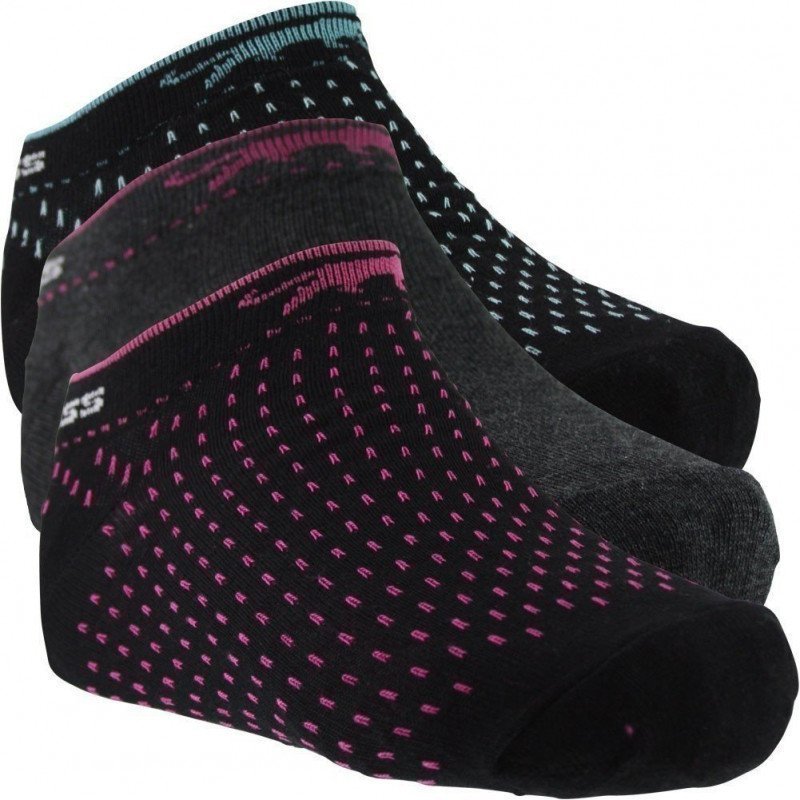 LOT DE 3 Socquettes Chaussettes Fille BORD PANTHERE Noir et Rose