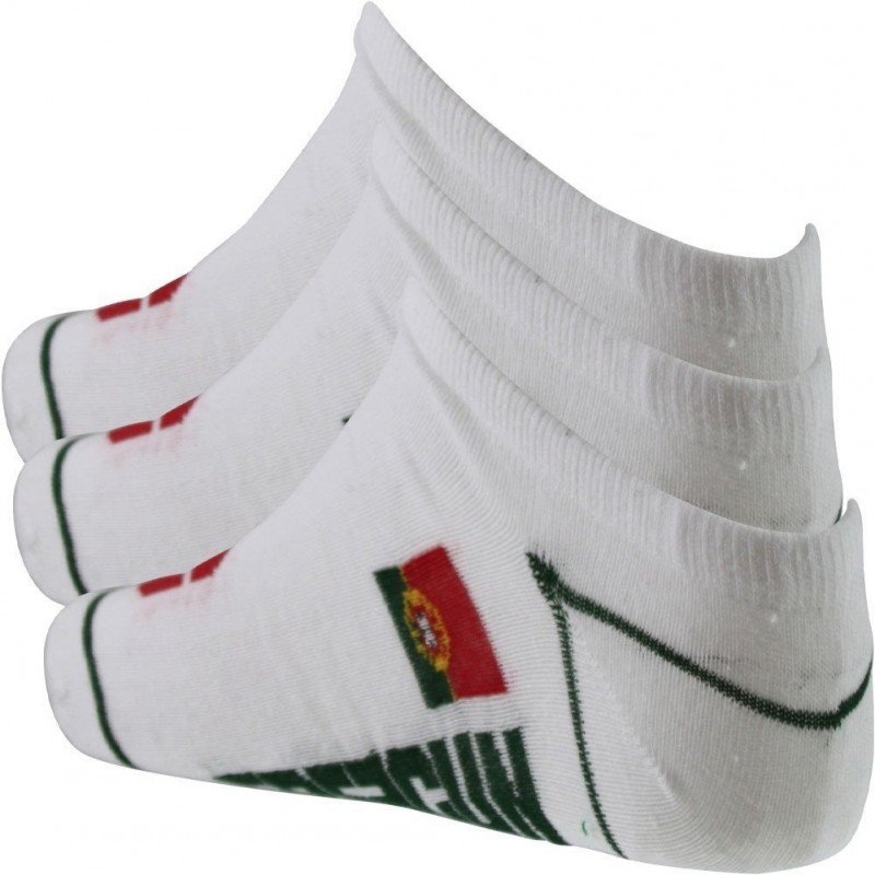 FREEGUN Lot de 3 paires de Socquettes Enfant Coton EURO Portugal Blanc