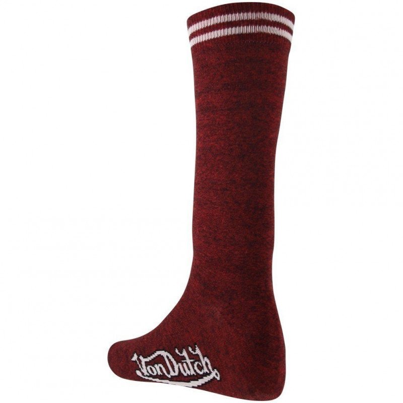 VON DUTCH Chaussettes Homme Coton UNI Rouge Chiné