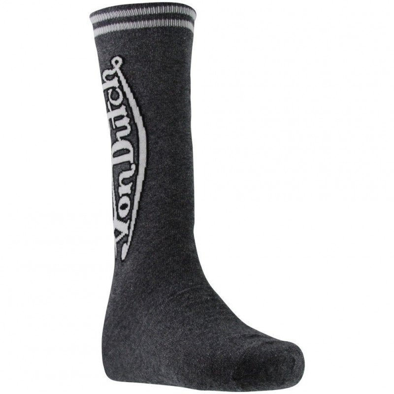 VON DUTCH Chaussettes Homme Coton TEXT Anthracite Chiné