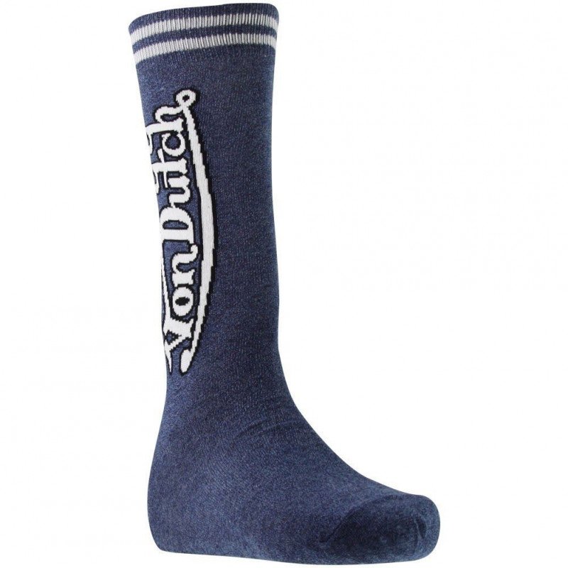 VON DUTCH Chaussettes Homme Coton TEXT Marine Chiné