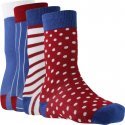 LOT DE 4 Chaussettes Chaussettes Mixte PACK13 Bleu et Rouge