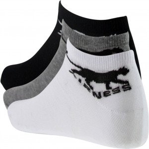 AIRNESS 3 paires Socquettes Enfant Coton CORPORATE Blanc Gris Nr