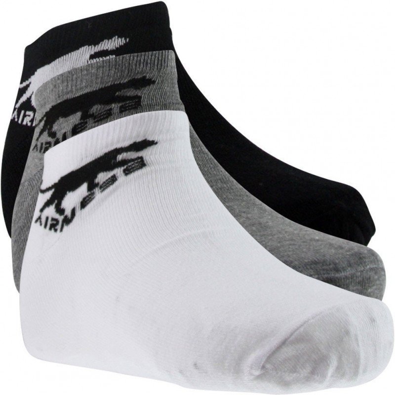 AIRNESS Lot de 3 paires de Socquettes Enfant Coton CORPORATE Blanc Gris Noir