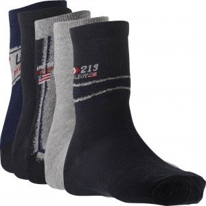 TWINDAY 5 paires de Chaussettes Garçon Coton US BOY Gris Marine