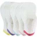 LOT DE 5 Socquettes Chaussettes Femme COTESCOUL Blanc et Multicolore