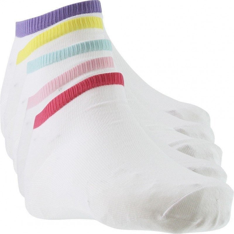 LOT DE 5 Socquettes Chaussettes Femme COTESCOUL Blanc et Multicolore