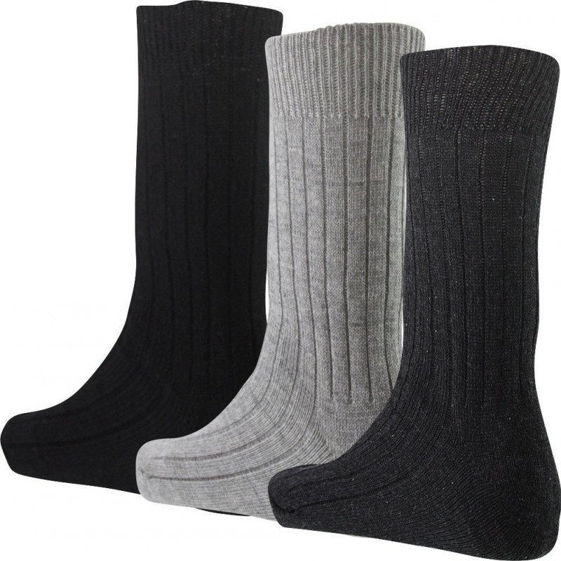 LOT DE 3 Chaussettes Chaussettes Homme TRAVAIL UNIE Gris et Anthracite