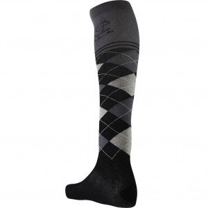 NICOLAS DELMOTTE Chaussettes Hautes Garçon INTARSIA Gris Noir
