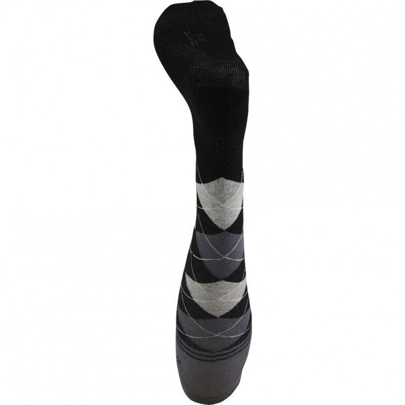 NICOLAS DELMOTTE Chaussettes Hautes Garçon Coton INTARSIA Gris Noir