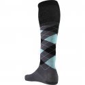 NICOLAS DELMOTTE Chaussettes Hautes Garçon Coton INTARSIA Gris Bleu