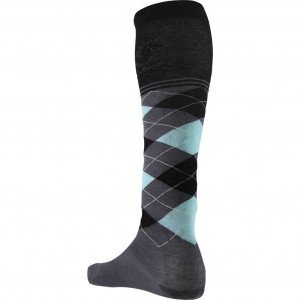 NICOLAS DELMOTTE Chaussettes Hautes Garçon INTARSIA Gris Bleu