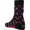 FREEGUN Chaussettes Femme Coton COEUR Noir Rose