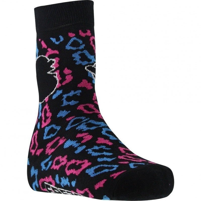 FREEGUN Chaussettes Femme Coton LEOPARD Noir Bleu