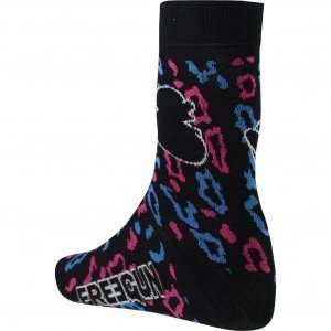 FREEGUN Chaussettes Fille Coton LEOPARD Noir Bleu