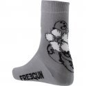 FREEGUN Chaussettes Femme Coton FLEUR Gris Noir