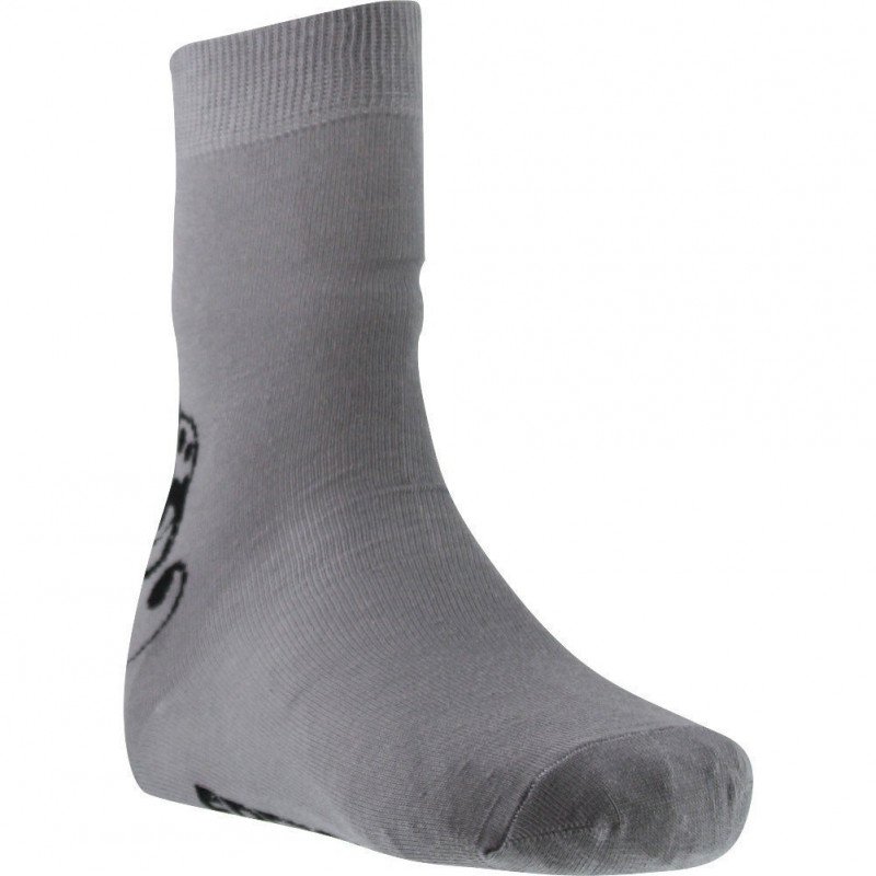 FREEGUN Chaussettes Fille Coton FLEUR Gris Noir