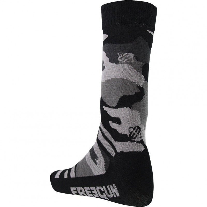 FREEGUN Chaussettes Homme Coton CAMOUFLE Noir Gris