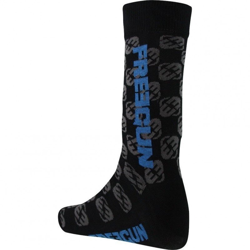 FREEGUN Chaussettes Homme Coton LOGO Noir Anthracite