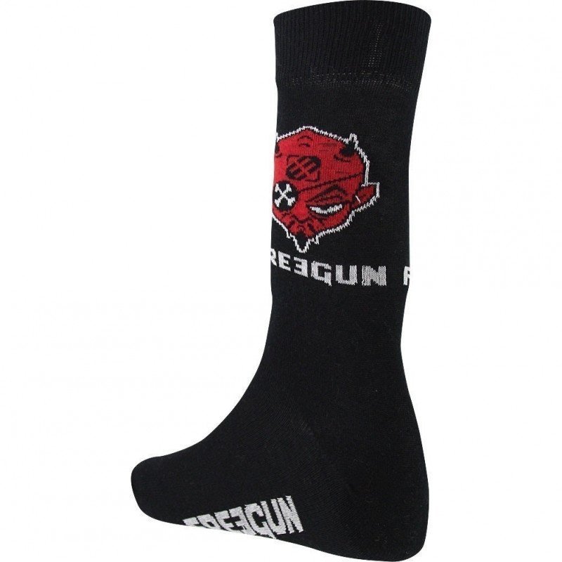 FREEGUN Chaussettes Homme Coton DIABLE Noir Blanc