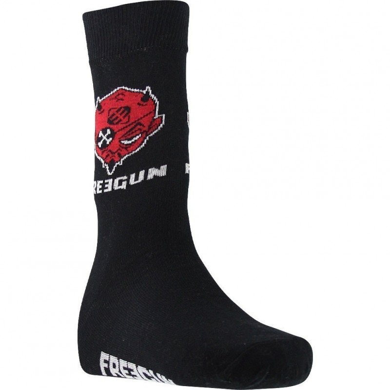 FREEGUN Chaussettes Homme Coton DIABLE Noir Blanc