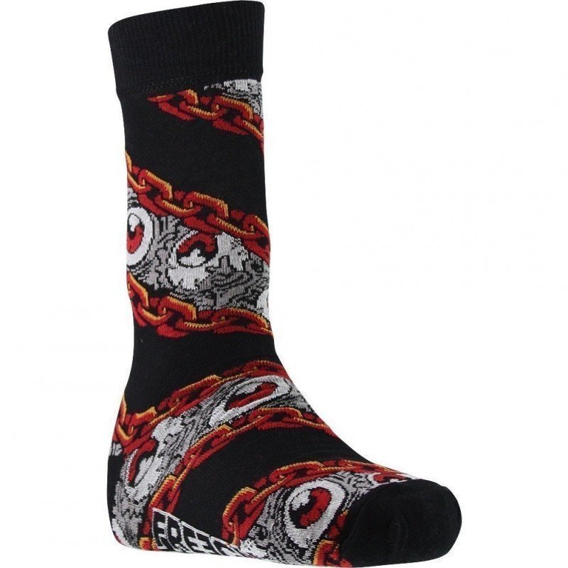 FREEGUN Chaussettes Homme Coton CHAINE Noir Orange