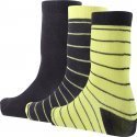 TWINDAY Lot de 3 paires de Chaussettes Garçon Coton RAYURES UNIE Anthracite Jaune