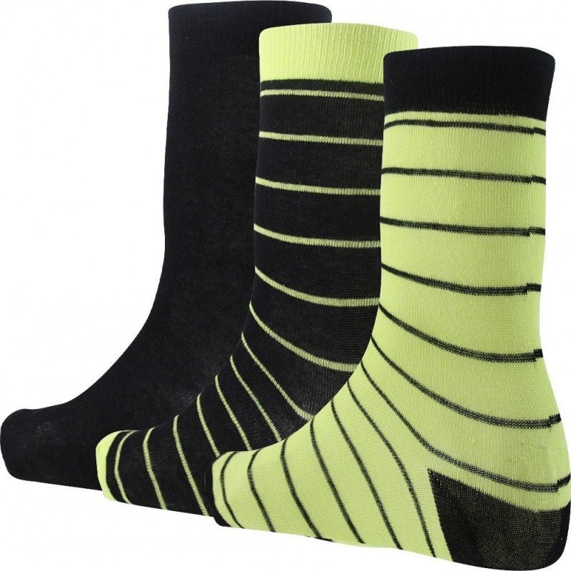 TWINDAY Lot de 3 paires de Chaussettes Garçon Coton RAYURES UNIE Noir Vert