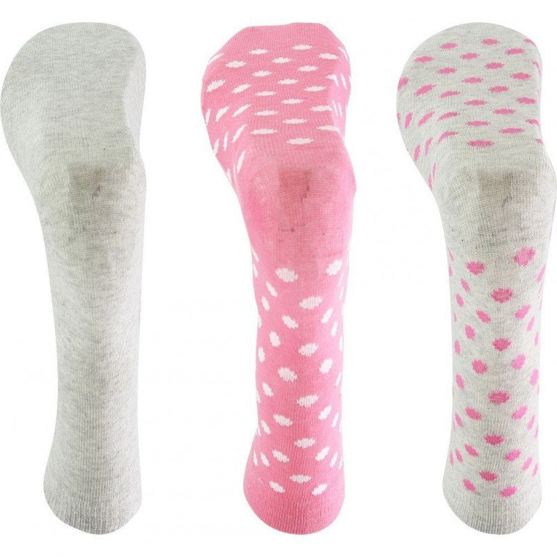 TWINDAY Lot de 3 paires de Chaussettes Fille Coton LESPOIS Souris Rose pâle