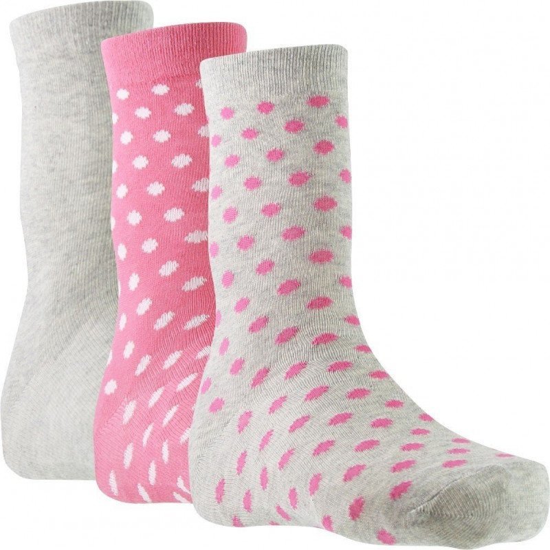 TWINDAY Lot de 3 paires de Chaussettes Fille Coton LESPOIS Souris Rose pâle