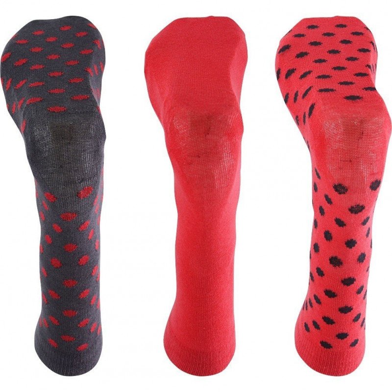 LOT DE 3 Chaussettes Chaussettes Fille Gris et Fuchsia